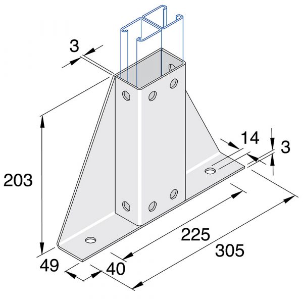 Unistrut P2348-S2 Double Delta Base Plate