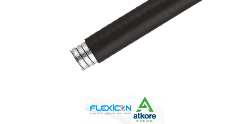 Black flexible cable conduit from Flexicon