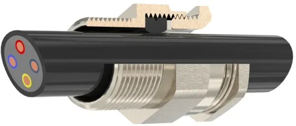 Hawke A2 Cable Gland cross section showing unarmoured cable core